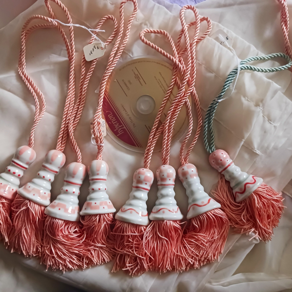 Pink Tapestry Wall Decor with Fringe